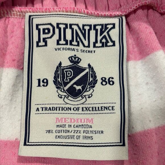 PINK Victoria’s Secret Striped Terry Swim Cover Up Mini Dress Retro Y2K Medium - Picture 3 of 8